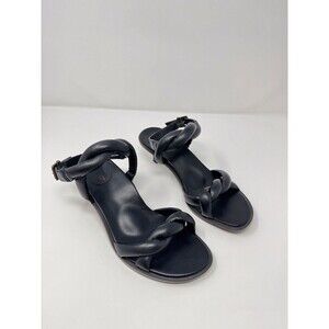 Vionic Angelica Womens Sandals Black Leather Slingback Puffy Kitten Heels US 7 M